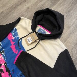 Chubbies Fleece Hoodie Mens Large Retro Splash Low-Pile Pullover Kangaroo Pocket